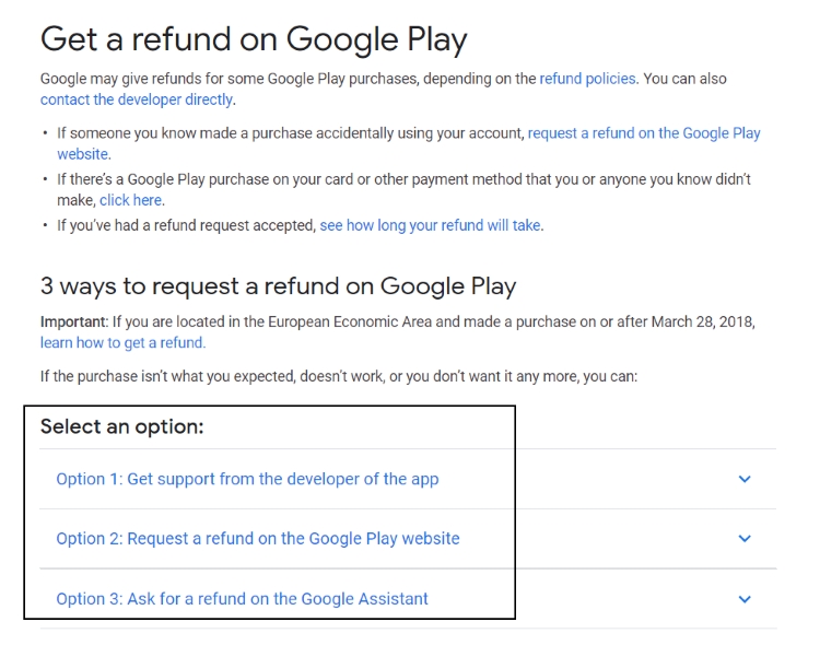 google play store book rental refund